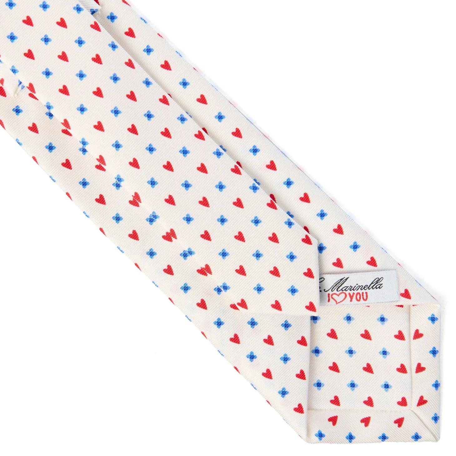 CRAVATTA SARTORIALE CLASSICA IN SETA BIANCA Collezione san valentino