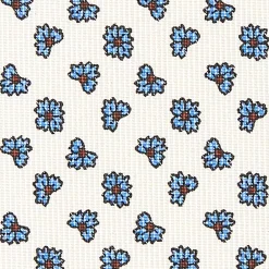 CRAVATTA SARTORIALE CLASSICA IN SETA BIANCA Microfantasia fiore