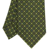 CRAVATTA SARTORIALE CLASSICA IN SETA VERDE OLIVA Microfantasia fiore