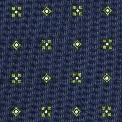 CRAVATTA SARTORIALE CLASSICA IN SETA BLU SCURO Microfantasia fiore