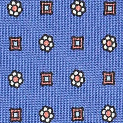 CRAVATTA SARTORIALE CLASSICA IN SETA AZZURRO POLVERE Microfantasia fiore