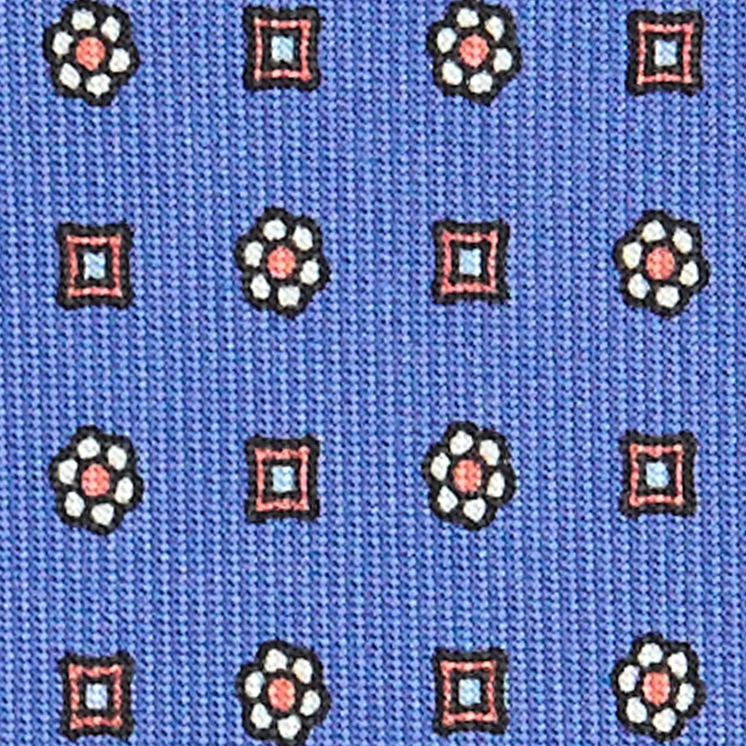 CRAVATTA SARTORIALE CLASSICA IN SETA AZZURRO POLVERE Microfantasia fiore