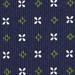 CRAVATTA SARTORIALE CLASSICA IN SETA BLU SCURO Microfantasia fiore