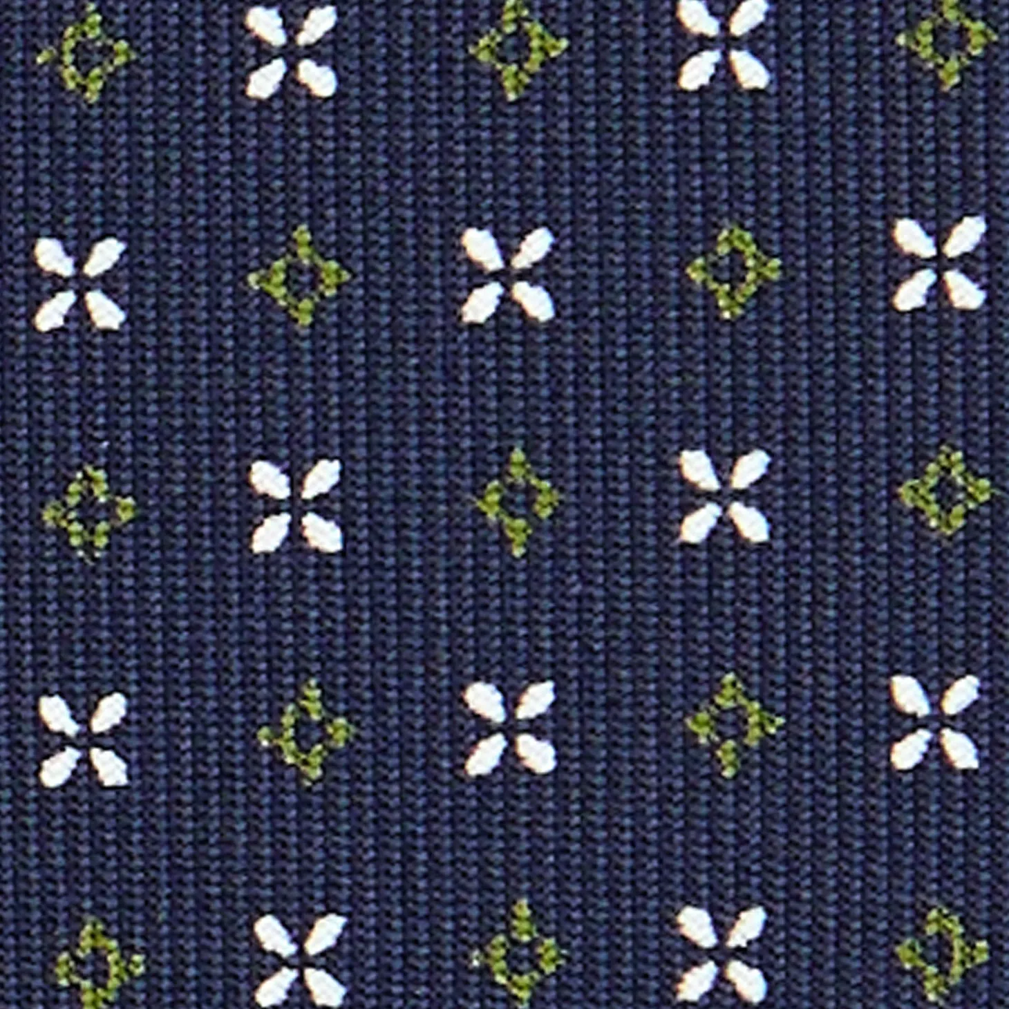 CRAVATTA SARTORIALE CLASSICA IN SETA BLU SCURO Microfantasia fiore