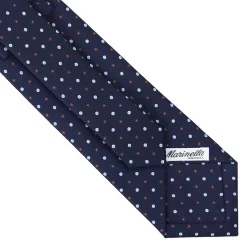 CRAVATTA SARTORIALE CLASSICA IN SETA BLU SCURO Microfantasia fiore