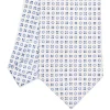 CRAVATTA SARTORIALE CLASSICA IN SETA BIANCA Microfantasia fiore