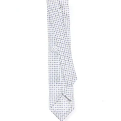 CRAVATTA SARTORIALE CLASSICA IN SETA BIANCA Microfantasia fiore