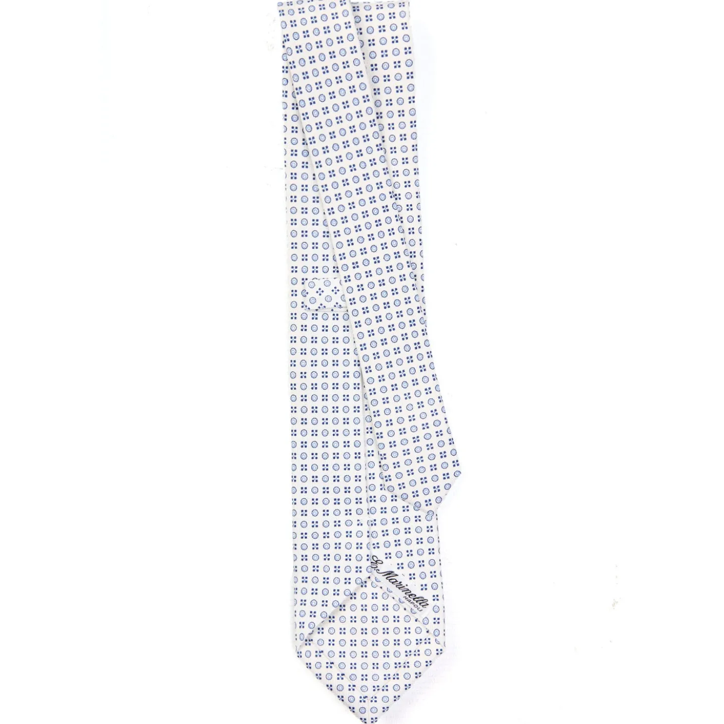 CRAVATTA SARTORIALE CLASSICA IN SETA BIANCA Microfantasia fiore