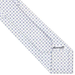 CRAVATTA SARTORIALE CLASSICA IN SETA BIANCA Microfantasia fiore