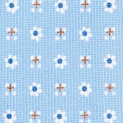 CRAVATTA SARTORIALE CLASSICA IN SETA AZZURRA Microfantasia fiore