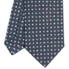 CRAVATTA SARTORIALE CLASSICA IN SETA GRIGIO SCURO Microfantasia fiore