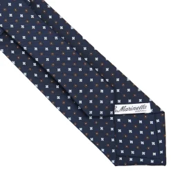 CRAVATTA SARTORIALE CLASSICA IN SETA BLU SCURO Microfantasia fiore