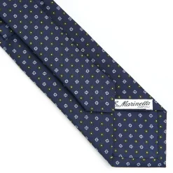 CRAVATTA SARTORIALE CLASSICA IN SETA BLU SCURO Microfantasia fiore