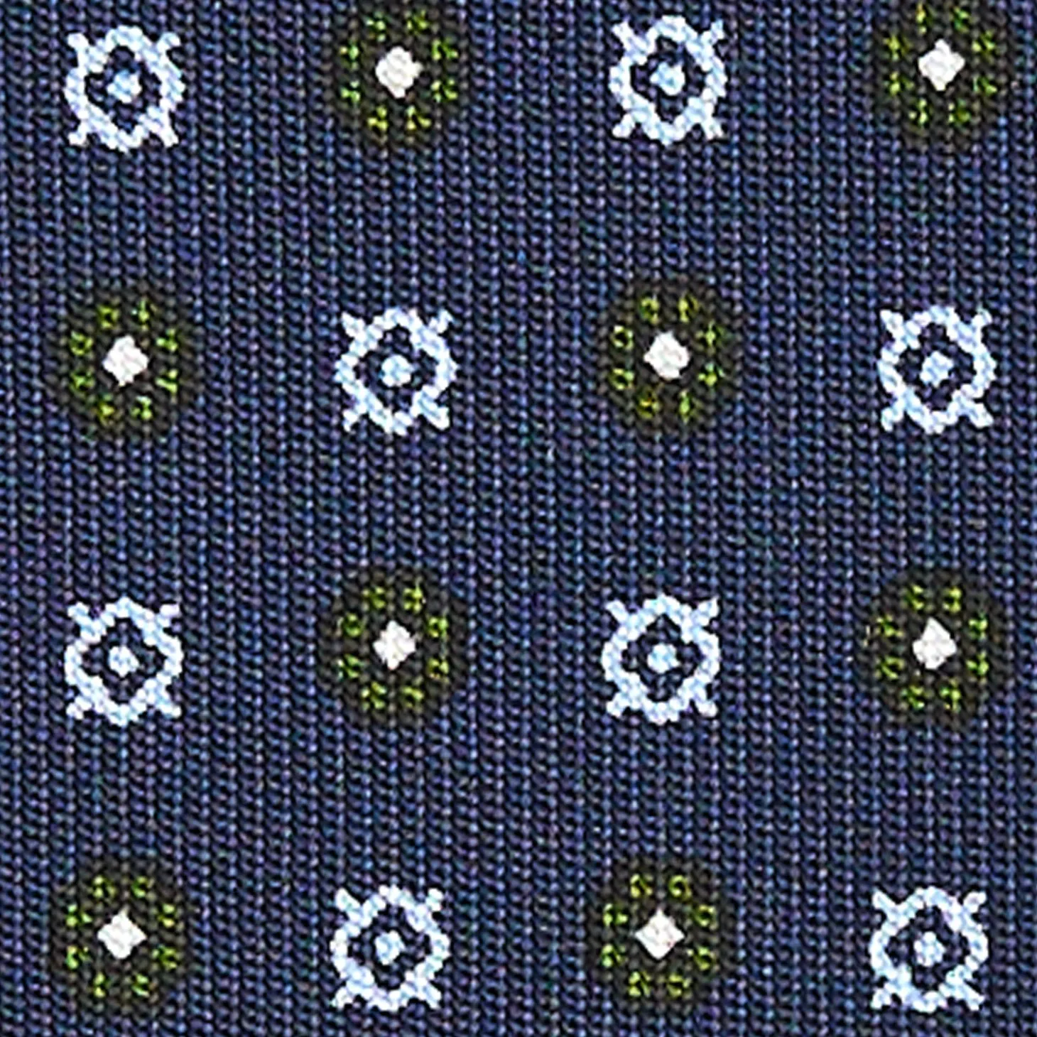 CRAVATTA SARTORIALE CLASSICA IN SETA BLU SCURO Microfantasia fiore