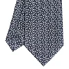 CRAVATTA SARTORIALE CLASSICA IN SETA BLU SCURO Microfantasia fiore