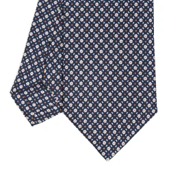 CRAVATTA SARTORIALE CLASSICA IN SETA BLU SCURO Microfantasia
