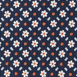 CRAVATTA SARTORIALE CLASSICA IN SETA BLU SCURO Microfantasia
