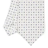 CRAVATTA SARTORIALE CLASSICA IN SETA BIANCA Microfantasia fiore