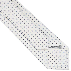 CRAVATTA SARTORIALE CLASSICA IN SETA BIANCA Microfantasia fiore