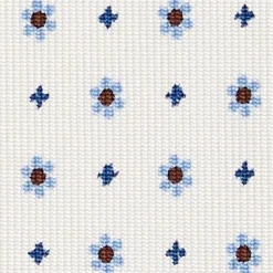 CRAVATTA SARTORIALE CLASSICA IN SETA BIANCA Microfantasia fiore