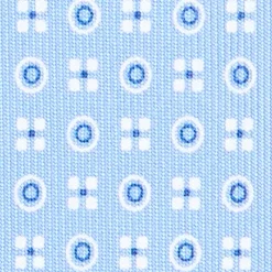 CRAVATTA SARTORIALE CLASSICA IN SETA AZZURRA Microfantasia fiore
