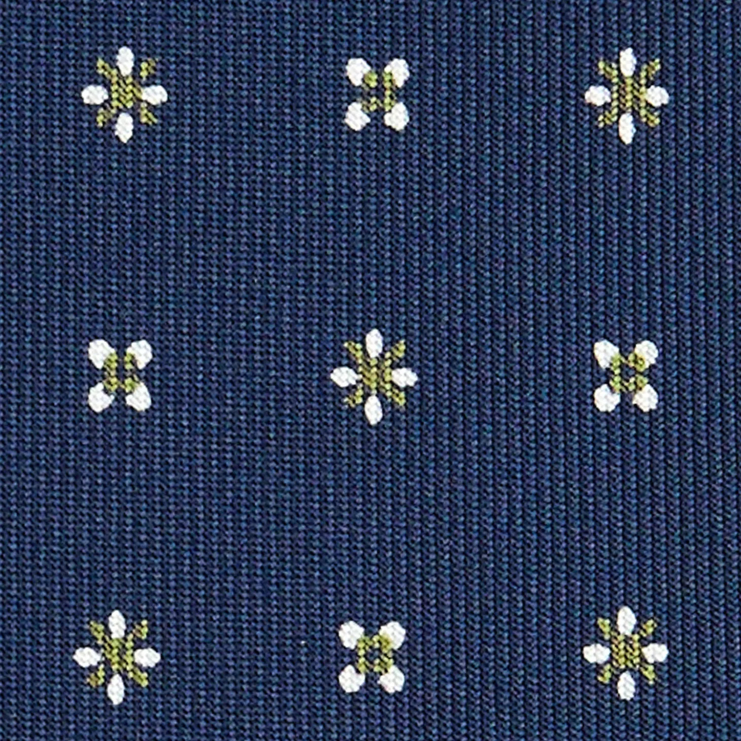 CRAVATTA SARTORIALE CLASSICA IN SETA BLU SCURO Microfantasia fiore