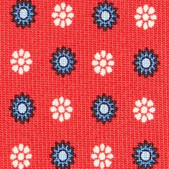 CRAVATTA SARTORIALE CLASSICA IN SETA ROSSA Microfantasia fiore