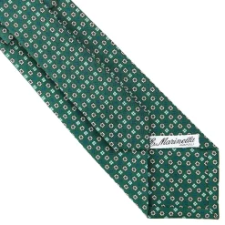 CRAVATTA SARTORIALE CLASSICA IN SETA VERDE OLIVA Microfantasia fiore