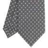 CRAVATTA SARTORIALE CLASSICA IN SETA GRIGIO SCURO Microfantasia fiore