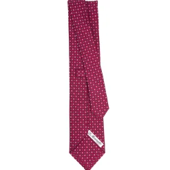 CRAVATTA SARTORIALE CLASSICA IN SETA FUCSIA Microfantasia fiore