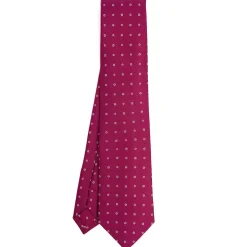 CRAVATTA SARTORIALE CLASSICA IN SETA FUCSIA Microfantasia fiore