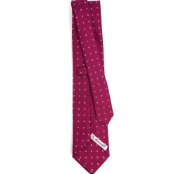 CRAVATTA SARTORIALE CLASSICA IN SETA FUCSIA Microfantasia fiore