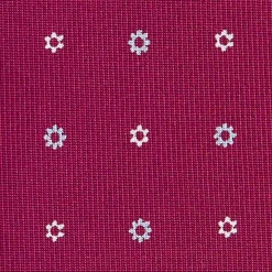 CRAVATTA SARTORIALE CLASSICA IN SETA FUCSIA Microfantasia fiore