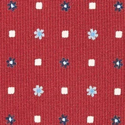CRAVATTA SARTORIALE CLASSICA IN SETA BORDEAUX Microfantasia fiore