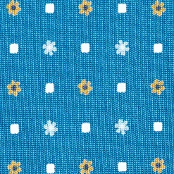 CRAVATTA SARTORIALE CLASSICA IN SETA BLU MEDIO Microfantasia fiore