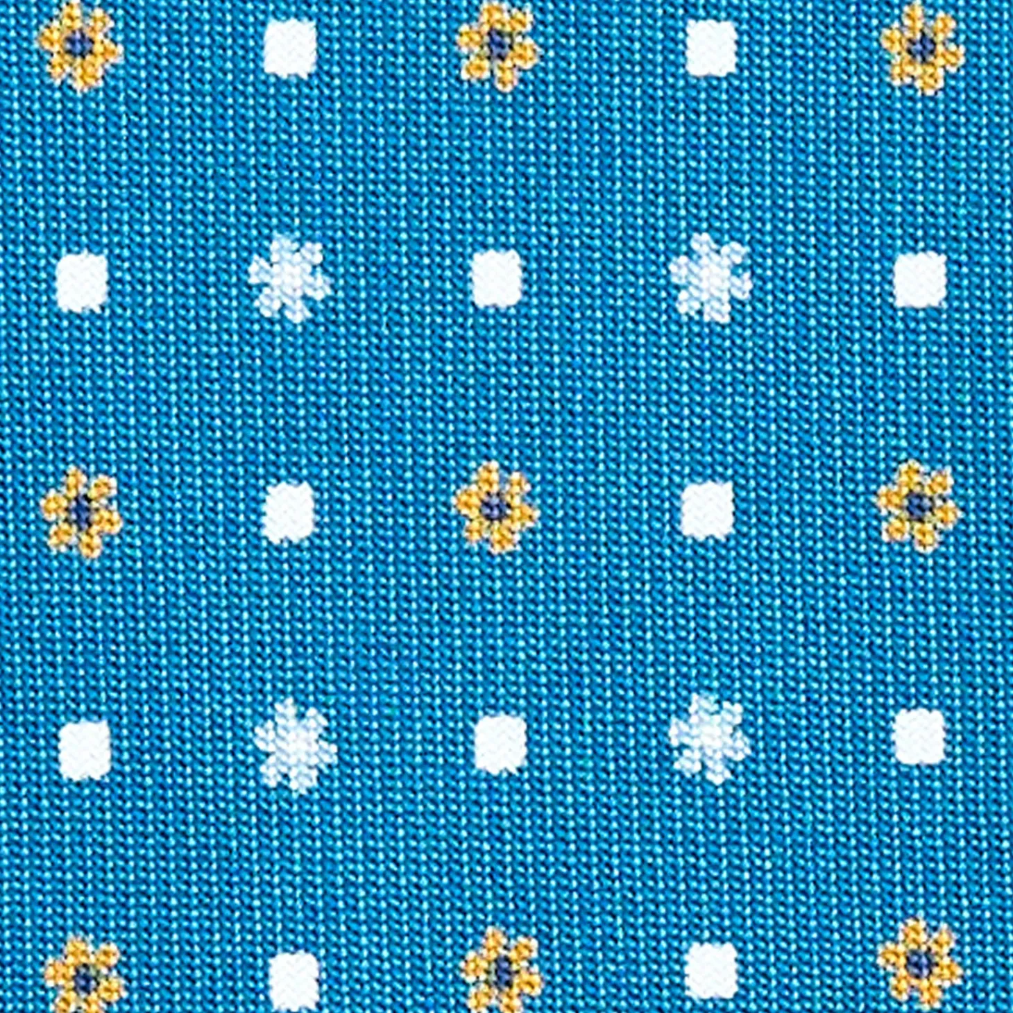 CRAVATTA SARTORIALE CLASSICA IN SETA BLU MEDIO Microfantasia fiore