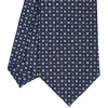 CRAVATTA SARTORIALE CLASSICA IN SETA BLU SCURO Microfantasia fiore