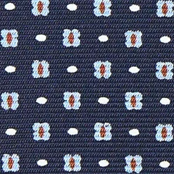 CRAVATTA SARTORIALE CLASSICA IN SETA BLU SCURO Microfantasia fiore