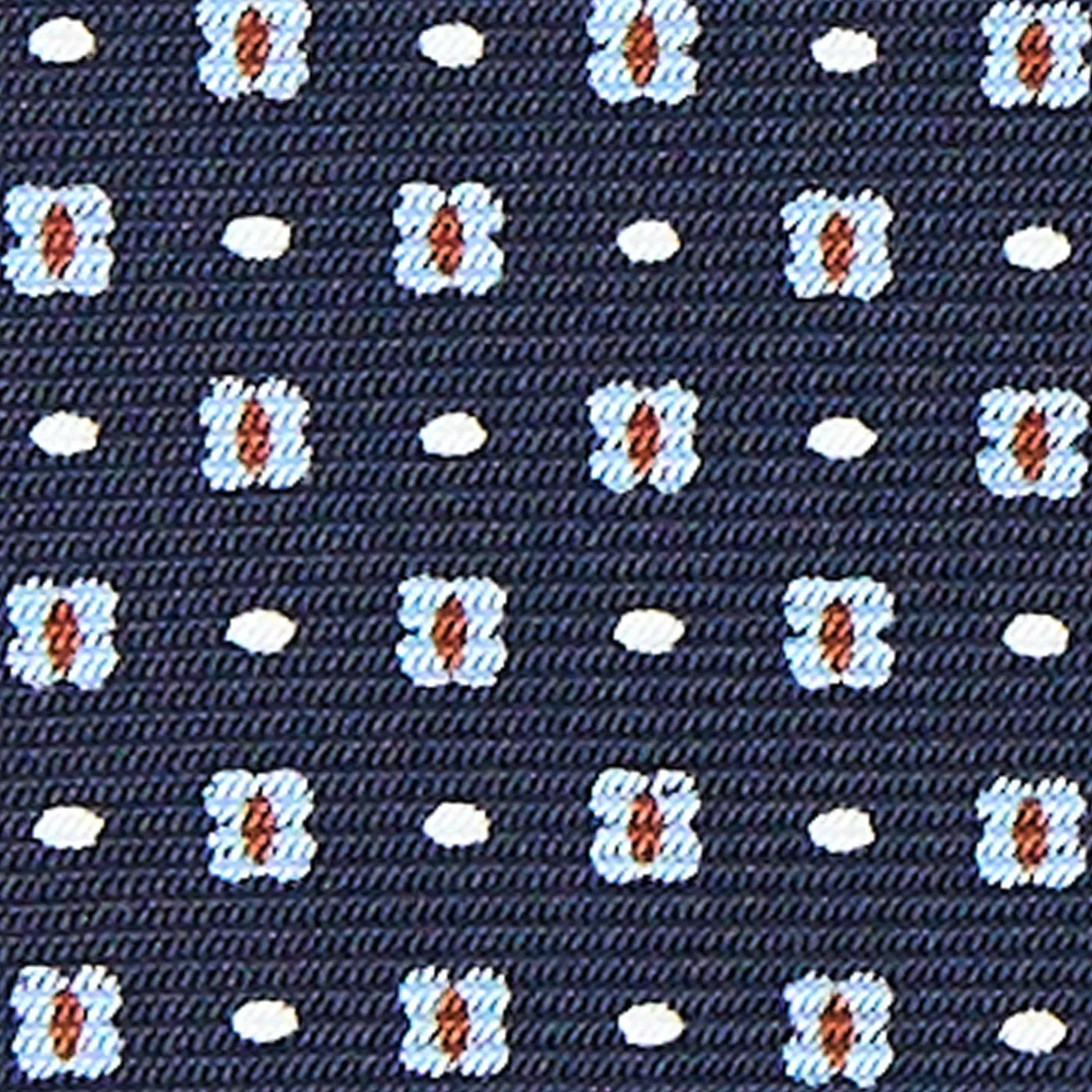 CRAVATTA SARTORIALE CLASSICA IN SETA BLU SCURO Microfantasia fiore