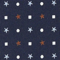 CRAVATTA SARTORIALE CLASSICA IN SETA BLU SCURO Microfantasia fiore