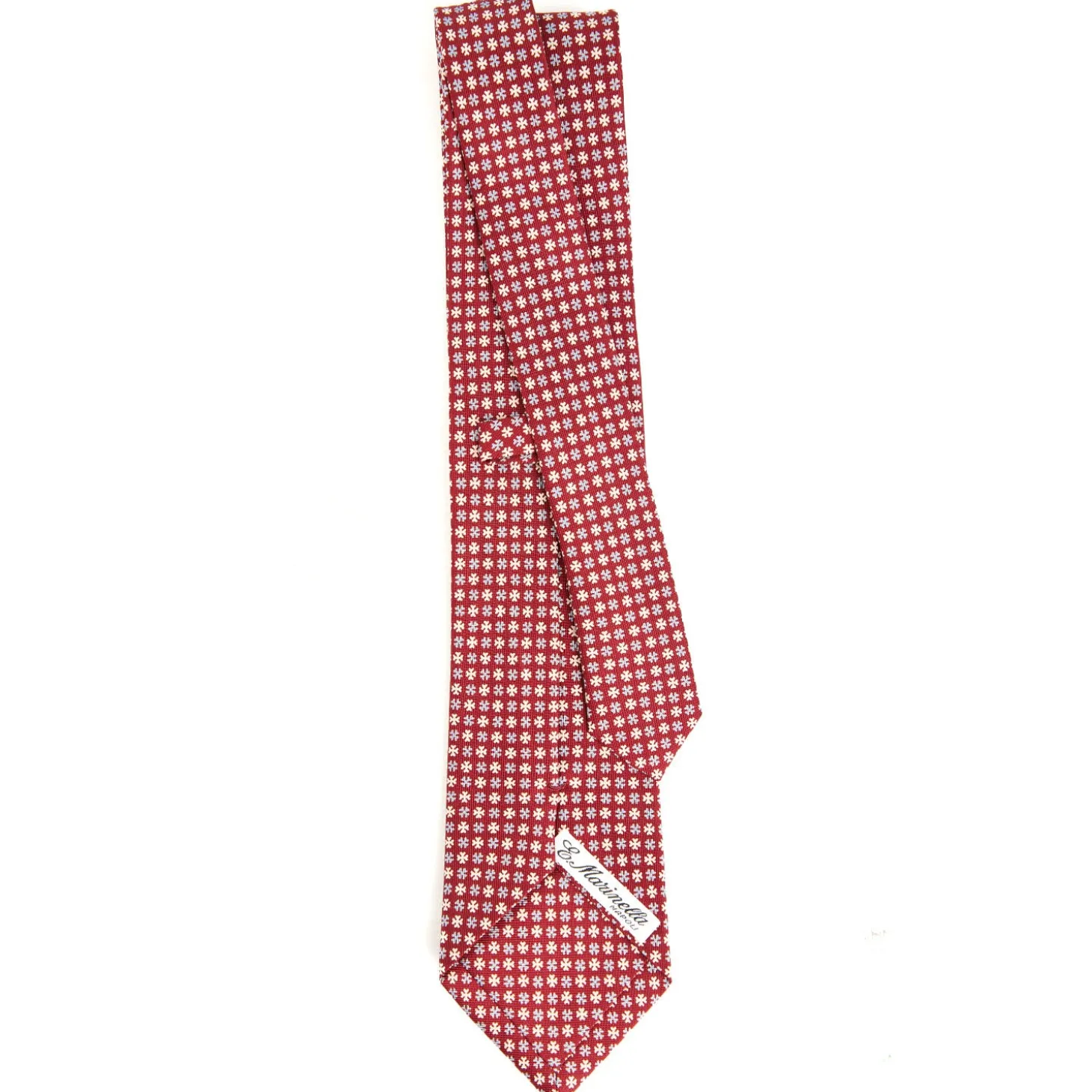 CRAVATTA SARTORIALE CLASSICA IN SETA BORDEAUX Microfantasia fiore