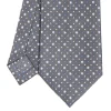 CRAVATTA SARTORIALE CLASSICA IN SETA GRIGIO SCURO Microfantasia fiore