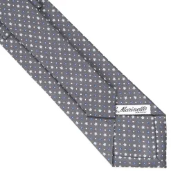 CRAVATTA SARTORIALE CLASSICA IN SETA GRIGIO SCURO Microfantasia fiore