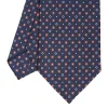 CRAVATTA SARTORIALE CLASSICA IN SETA BLU SCURO Microfantasia fiore