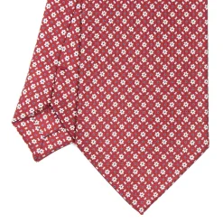 CRAVATTA SARTORIALE CLASSICA IN SETA BORDEAUX Microfantasia fiore