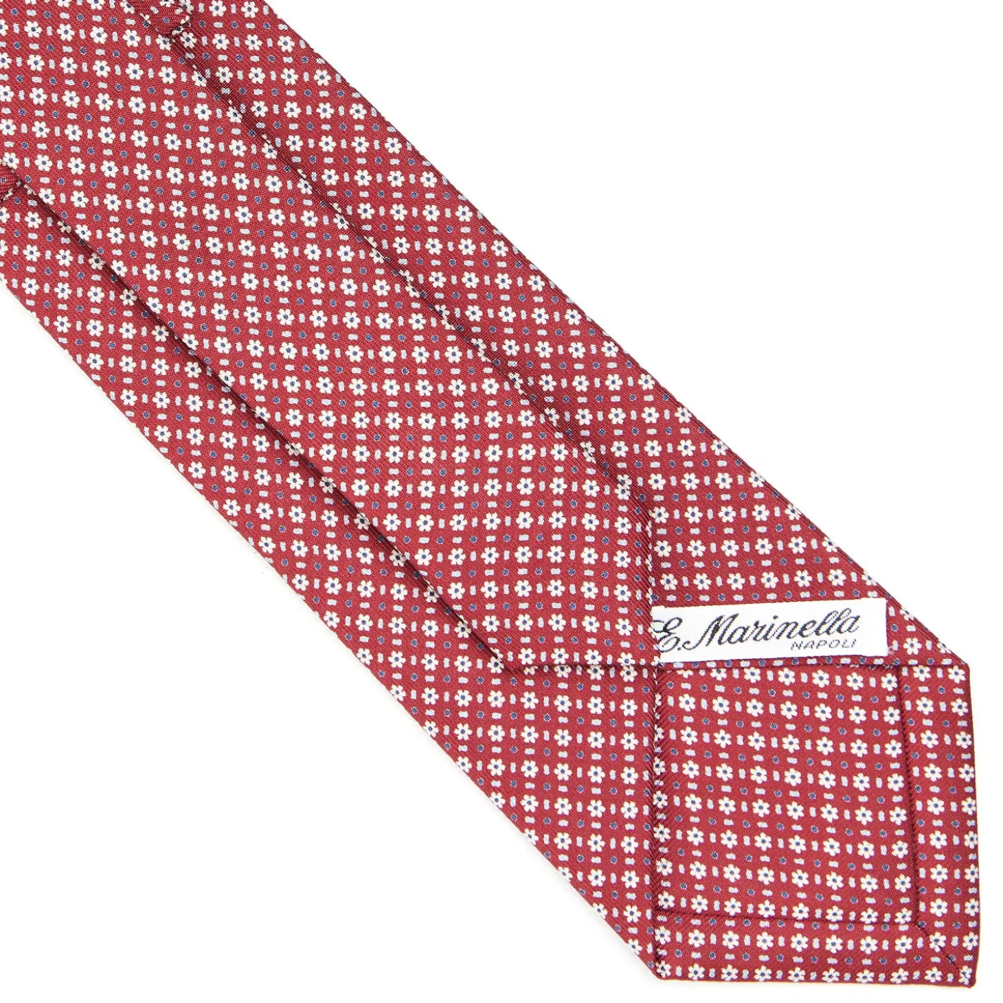 CRAVATTA SARTORIALE CLASSICA IN SETA BORDEAUX Microfantasia fiore