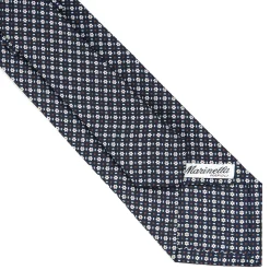 CRAVATTA SARTORIALE CLASSICA IN SETA BLU SCURO Microfantasia fiore