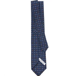 CRAVATTA SARTORIALE CLASSICA IN SETA BLU Microfantasia fiore