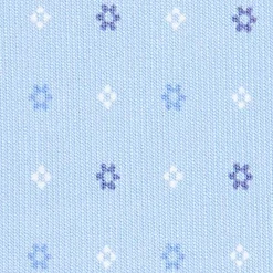 CRAVATTA SARTORIALE CLASSICA IN SETA AZZURRA Microfantasia fiore