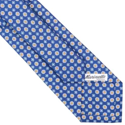 CRAVATTA SARTORIALE CLASSICA IN SETA BLU Microfantasia fiore